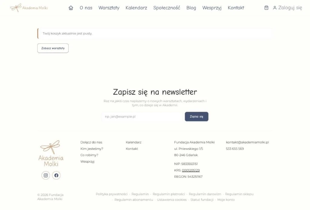 Akademia Molki - Strona internetowa, strona 11 z 11